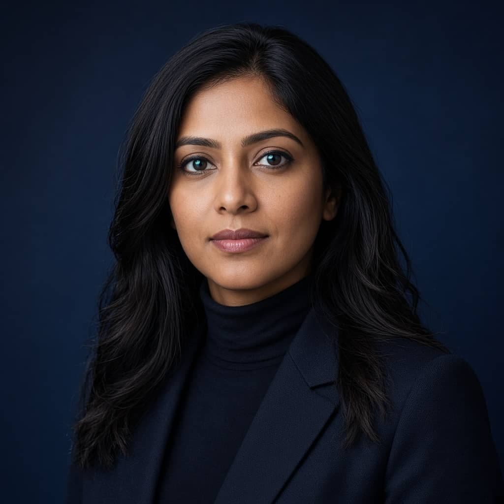 Portrait of Priya Shah, Head of Cybersecurity